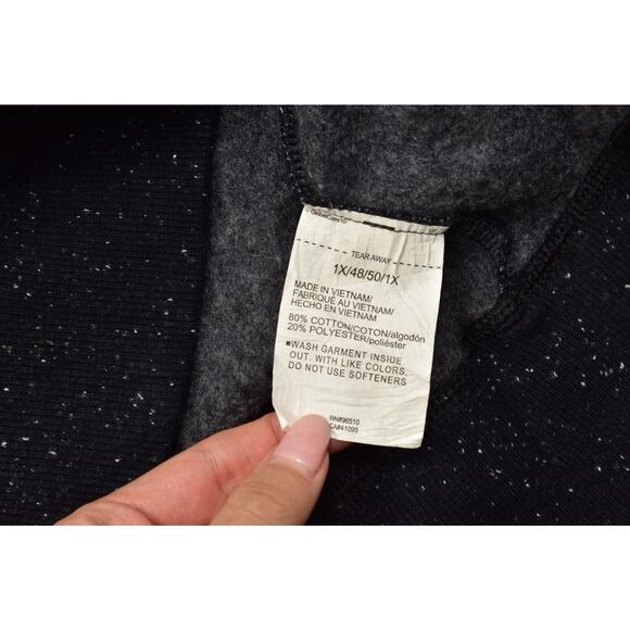 Under Armour Men's Plus Size 1X Hoodie Loose Fit Logo Black White Speckle - Picture 8 of 8